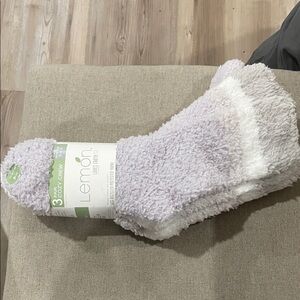 Lemon Soft Lavender and White Lounge Socks